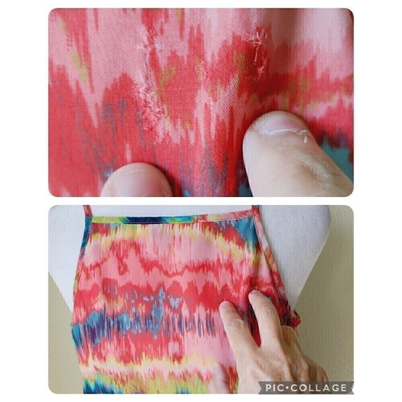 Anthropologie Maude Halter Dress Ruffles Elastic Waist Beach Colorful‎ Flaw - Picture 8 of 12